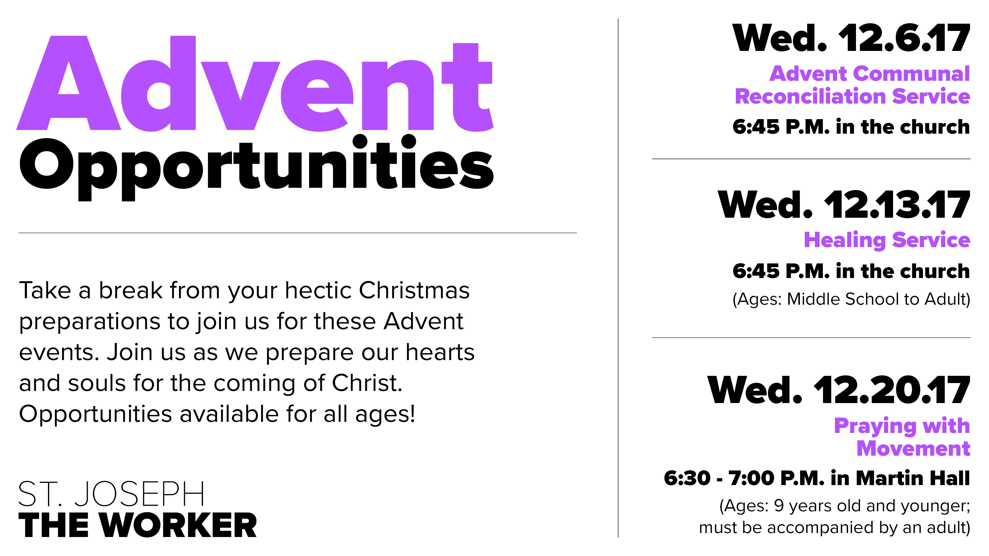 Advent Opportunities