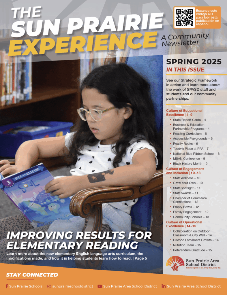 Front cover of the 2025 Sun Prairie Experience newsletter
